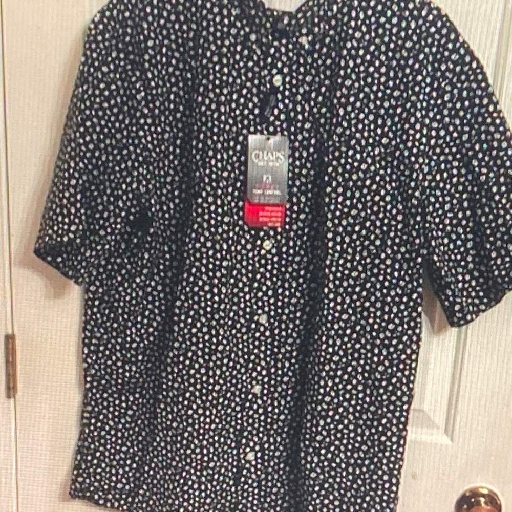 Chaps Black and White Patterned Shirt